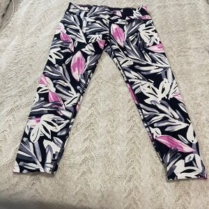 Calvin Klein Performance Floral Print Workout Yoga Crop Leggings XL